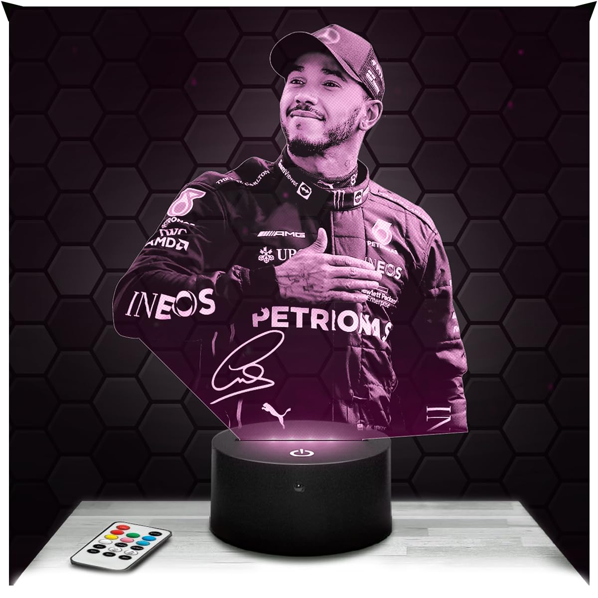 Lampephoto.fr - Lewis Hamilton F1 Driver Formula 1 Racing Car 3D Lamp Decoration, Gift idea for Men Lewis Hamilton F1 Driver Adult Night Light Room Decor, Original Christmas, Gift idea for Men TOP