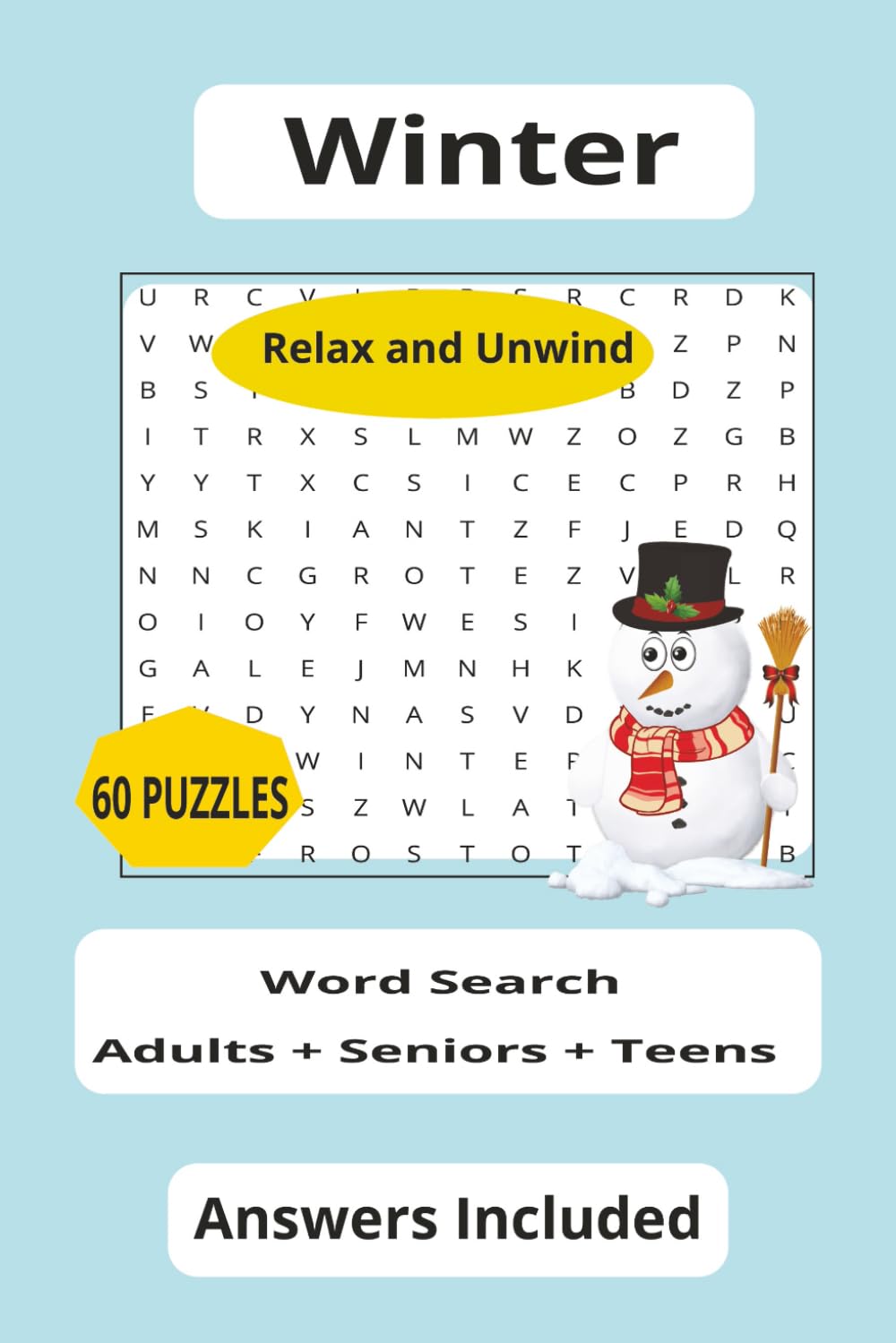 Winter Word Search: 60 Puzzles for Adults, Seniors and Teens