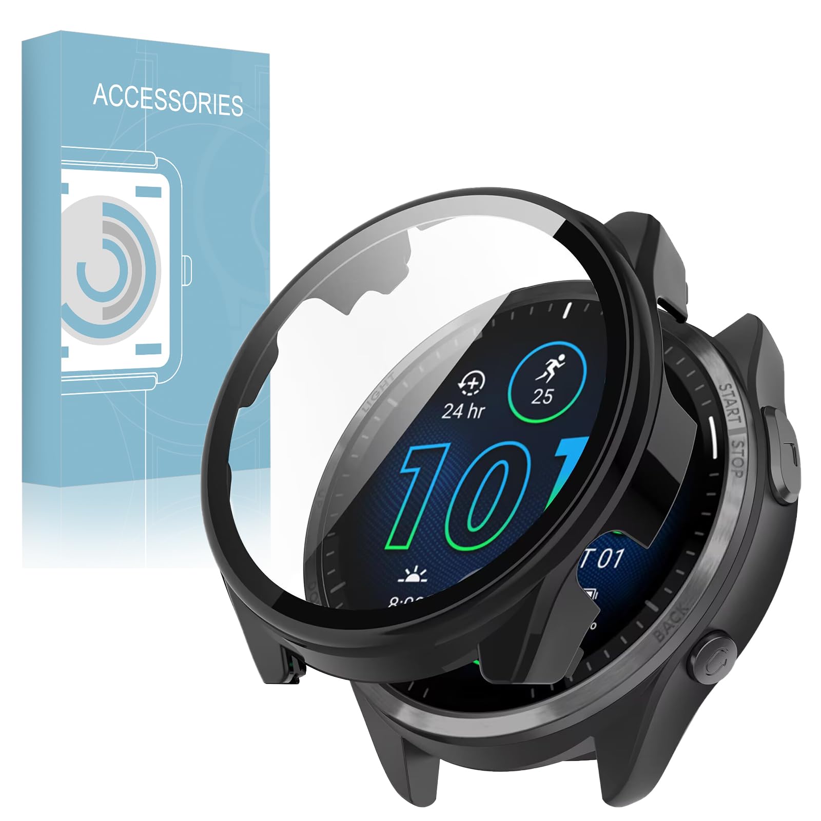 Amazon.co.jp: Garmin Forerunner 965 用 ケース ガラスフィルム