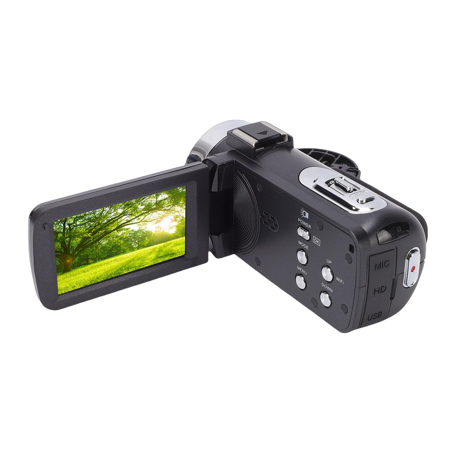 Videocamera 8K, Videocamera Touch Screen da 3 Pollici con Zoom Digitale 64MP 18X, Digitale con Webcam WiFi Luce LED per Viaggi in Streaming Live