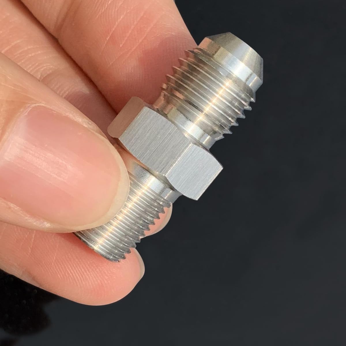 2Pack 4AN to 1/8 NPT Stainless Steel Fittings, 4An Male Flare to 1/8" NPT Pipe Fitting Adapter, 4AN Fitting Adapter