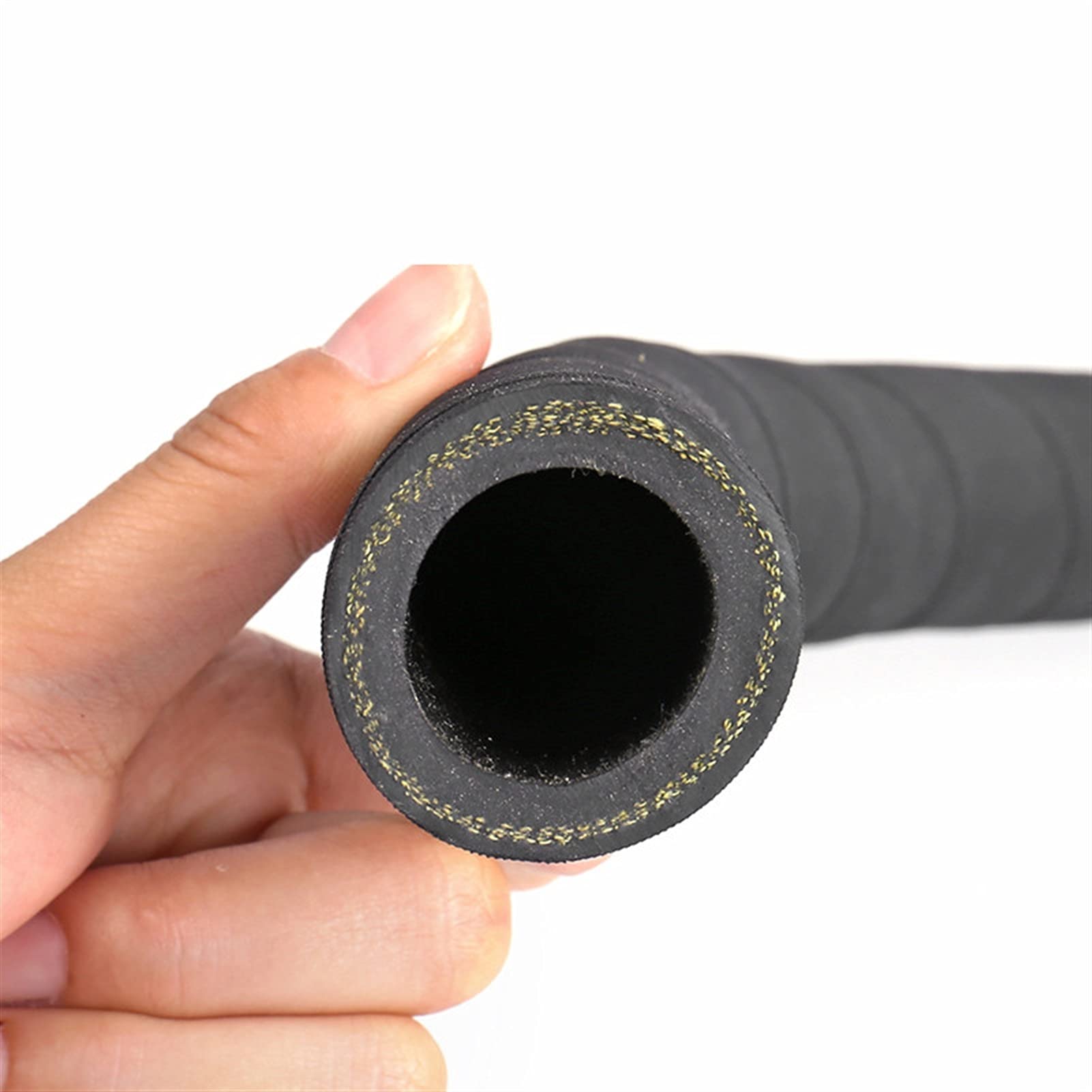 Cqinju-Tubo Flexible de PVC 1M de alta presión del tubo de agua del tubo de 16 mm de goma de alta temperatura resistente al vacío motocicleta del coche camión de Van Fuel Oil Tubería Manguera Negro, A