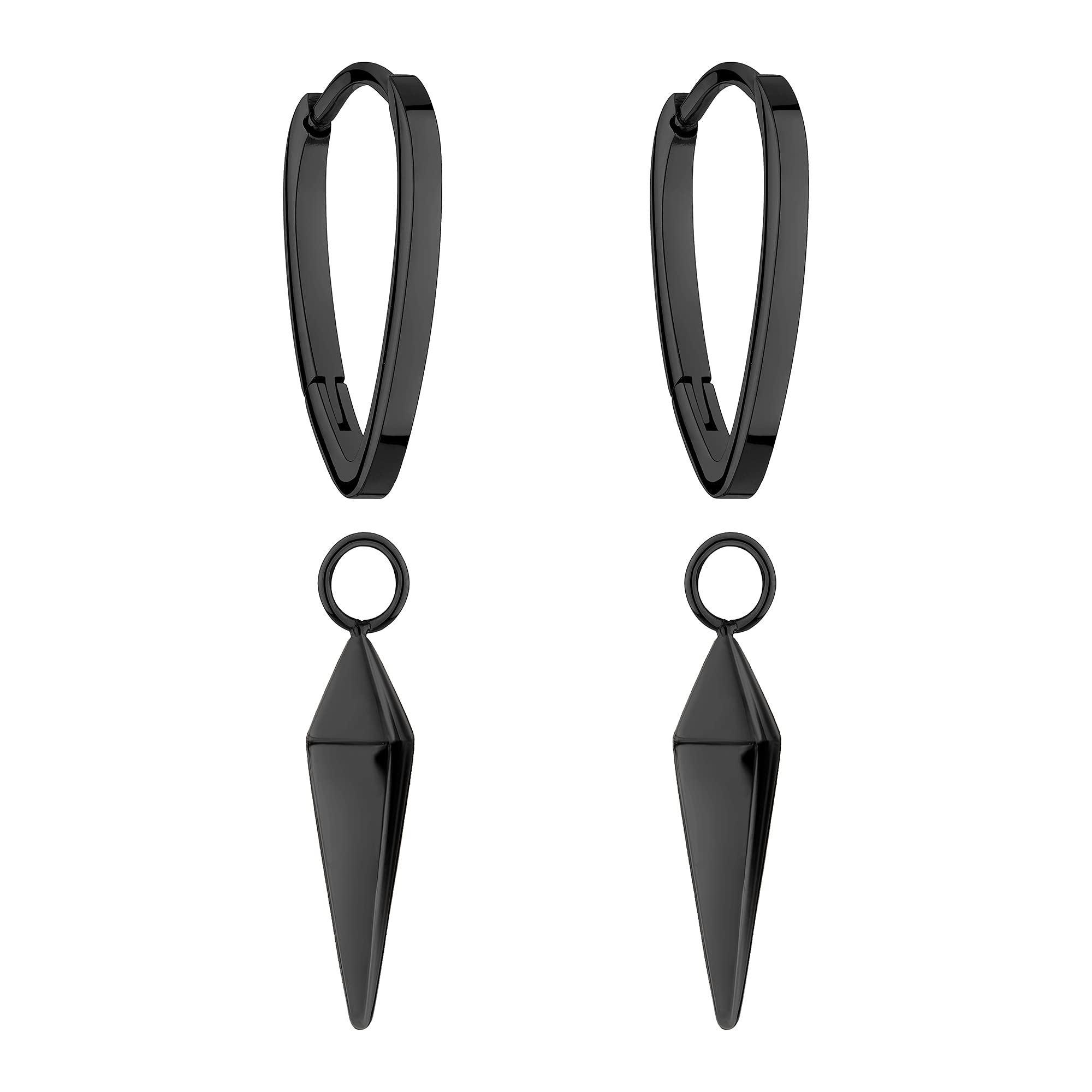 LIEBESKIND BERLIN Damen Schmuck - Kette & Ohrringe aus Edelstahl in verschiedenen Farben & Designs - mit Pendulum Anhänger der bei jeder Bewegung durch das Licht funkelt