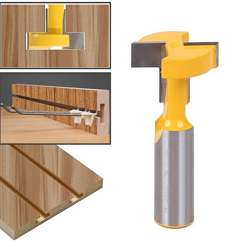 Miniatura 2 de Yakamoz 1/2 pulgada de vástago en T ranura T-Track ranurado Router Bit Slatwall ranura formando fresado herramienta de carpintería