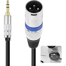 3.5mm Mini Jack to XLR Cable, Unbalanced 1/8 inch Aux Stereo to XLR | Male adapter, 50cm microphone cord for audio devices, mixing consoles, and powered speakers