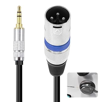 3.5mm Mini Jack to XLR Cable, Unbalanced 1/8 inch Aux Stereo to XLR