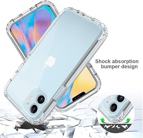 Miniatura 2 de Funda transparente para iPhone 13 y 14, funda de protección de cuerpo completo de 360, protector de pantalla integrado sensible al tacto,