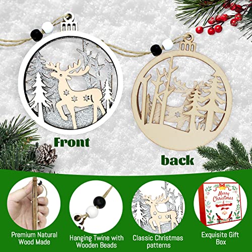 8 Pcs Wooden Christmas Ornaments Hanging Reindeer Ornaments Winter Wonderland Ornaments For Tree Decorations #TOP2