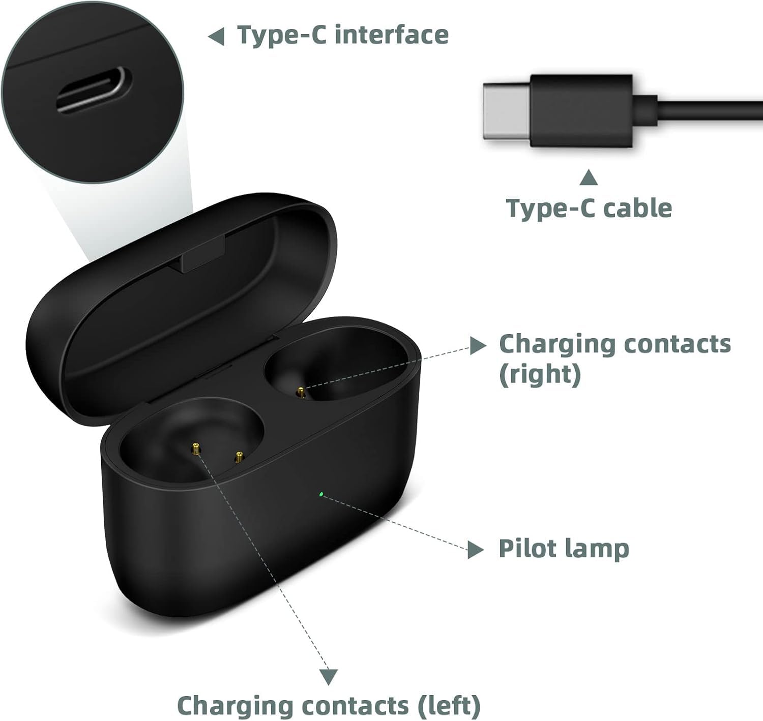 Oplaadkoffer voor Jabra Elite4 Active Charger Case Cradle Dock