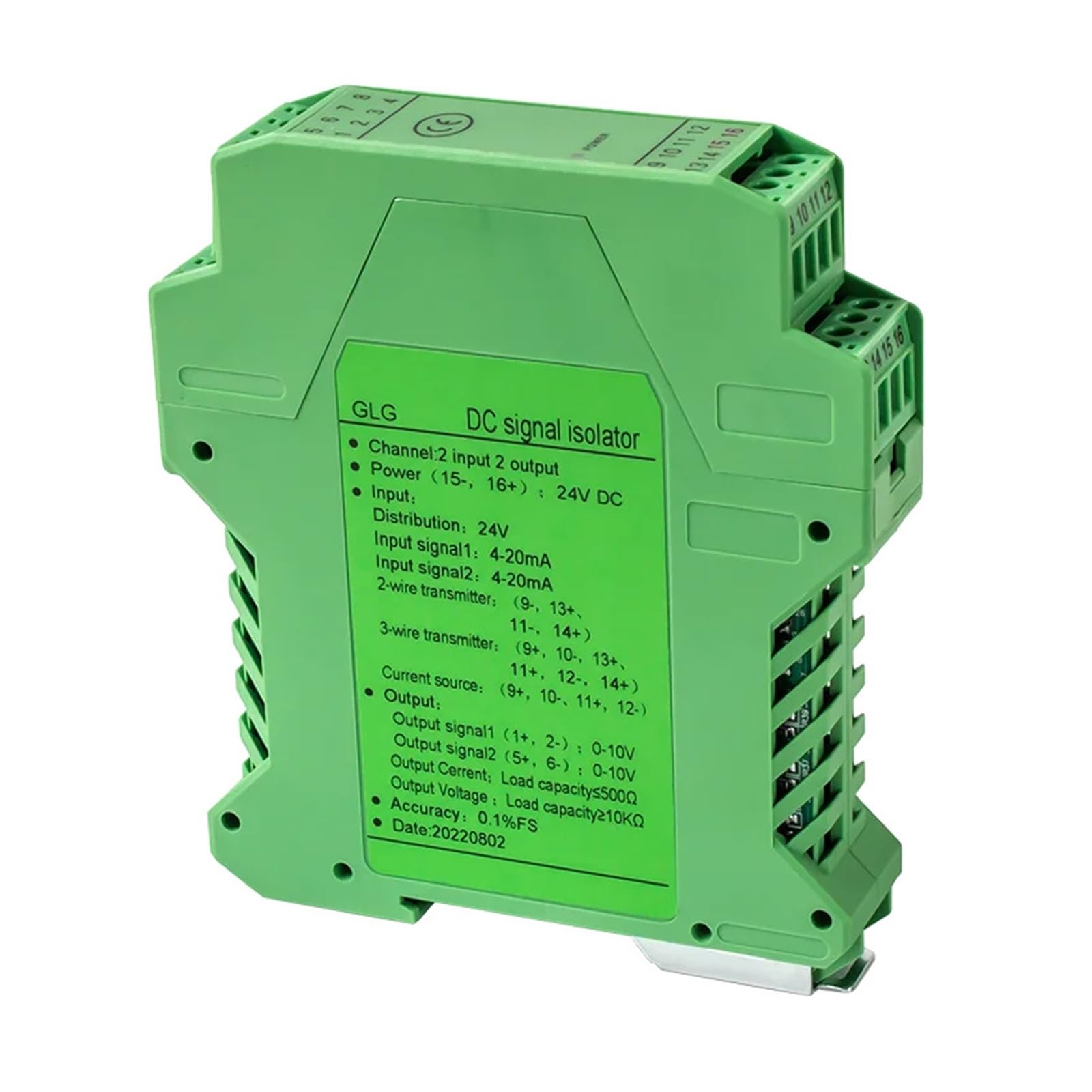 Isolateur de signal 0-10mA vers 2 sorties rail DIN pour armoire électrique industrielle