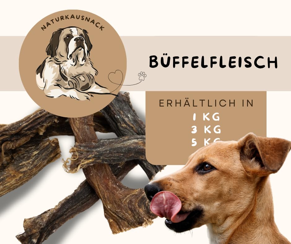 Warnick´s Tierfutterservice - Hundesnack - 1,0 KG Rindfleischstreifen - Büffelfleisch - 1 x 1000g - Naturprodukt für Hunde