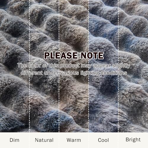 EMME Bubble Decke Sofa Kuscheldecke Kaninchen Plüsch Dicke Decke, Wohndecke Flauschig Sofaüberwurf Couchdecke, Fleecedecke, Flauschige Wohndecke für Couch