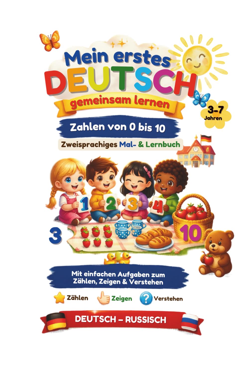 Mein erstes Deutsch - gemeinsam lernen: Zahlen von 0-10 I Deutsch - Russisch