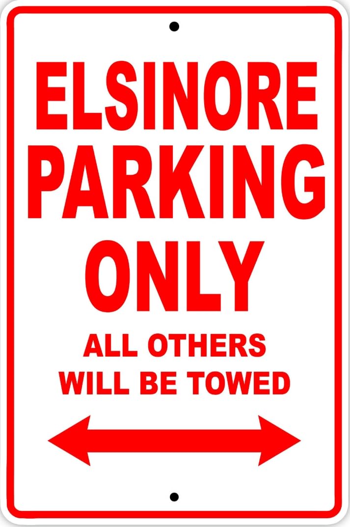 Elsinore Parking Only Towed Motorcycle Bike Notice Novelty Metal Sign