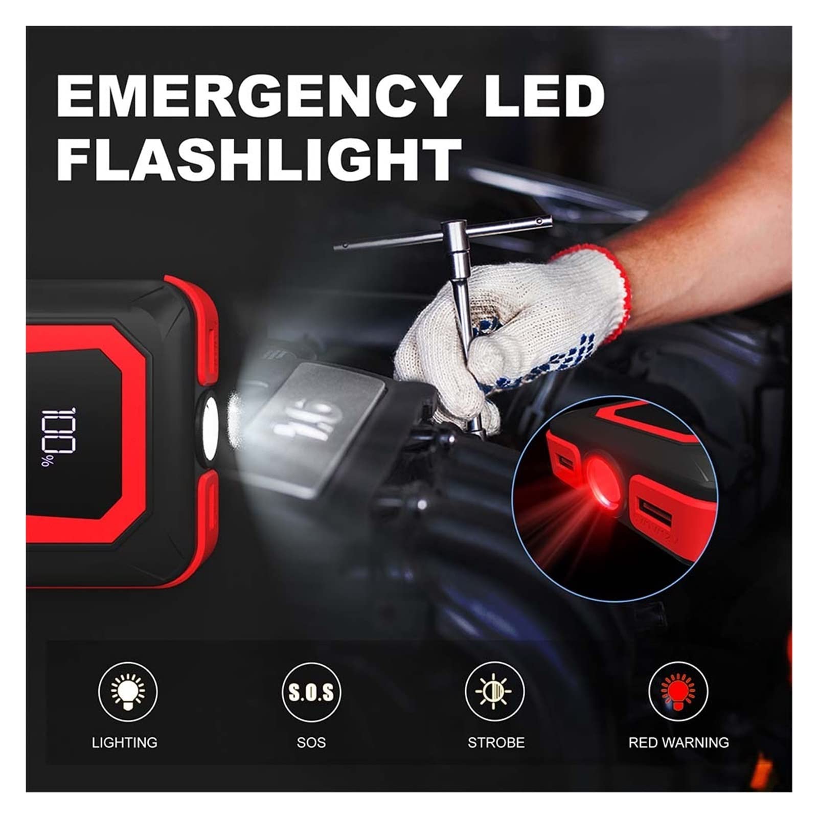 2000A Urządzenie Do Uruchamiania Awaryjnego Samochodu Power Bank Przenośny Rozrusznik Awaryjny Ładowarka Samochodowa Auto Booster Do 12V Urządzenie Do Uruchamiania Awaryjnego Samochodu