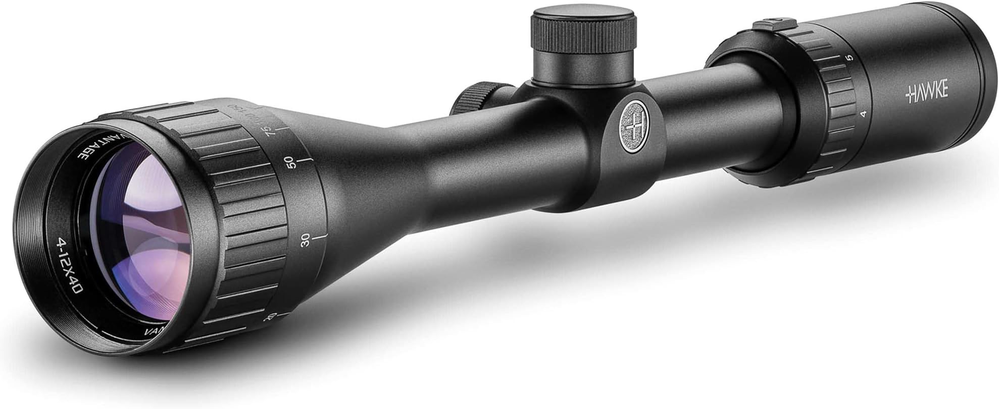 Vantage 4-12x40 Riflescope | 1" Mono-Tube Shockproof Waterproof Fogproof Hunting Scope with H2 Optical System, Fast Focus Eyebell & Capped Low-Profile Turrets