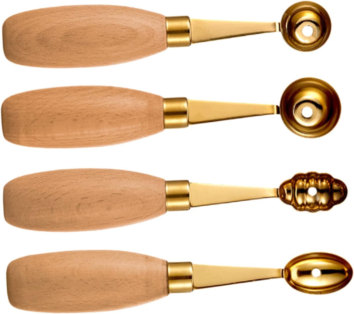 4Pcs Melon Baller Scoop with Handles Fruit Ball Spoons for Watermelon Ice Cream Cookie Scooper Kitchen Tool for Evenly Sized Melon Balls and Dessert Preparation