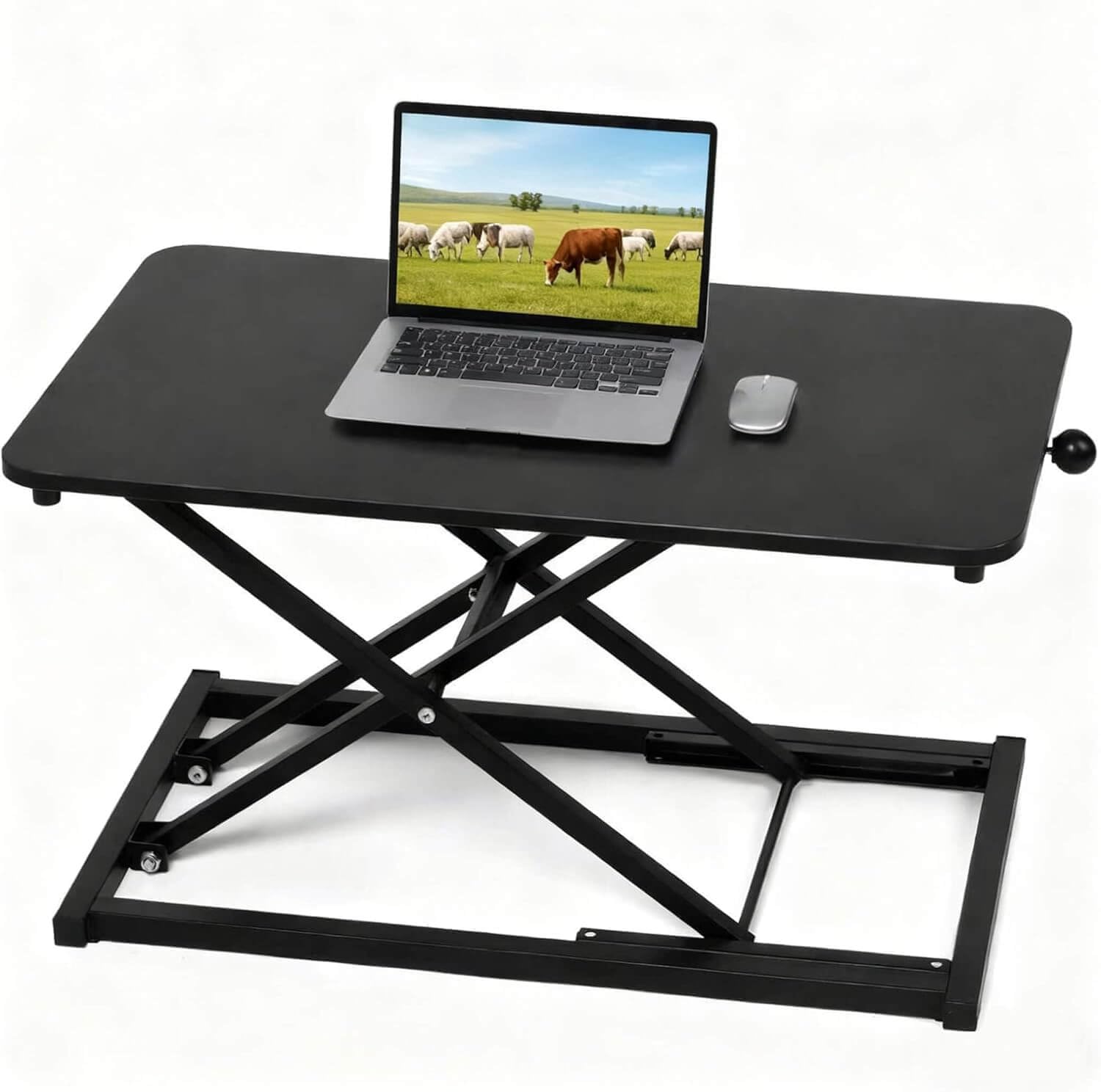 Photo 1 of Adjustable Height Standing Desk Converter Keyboard Riser Black 23.6 Inch