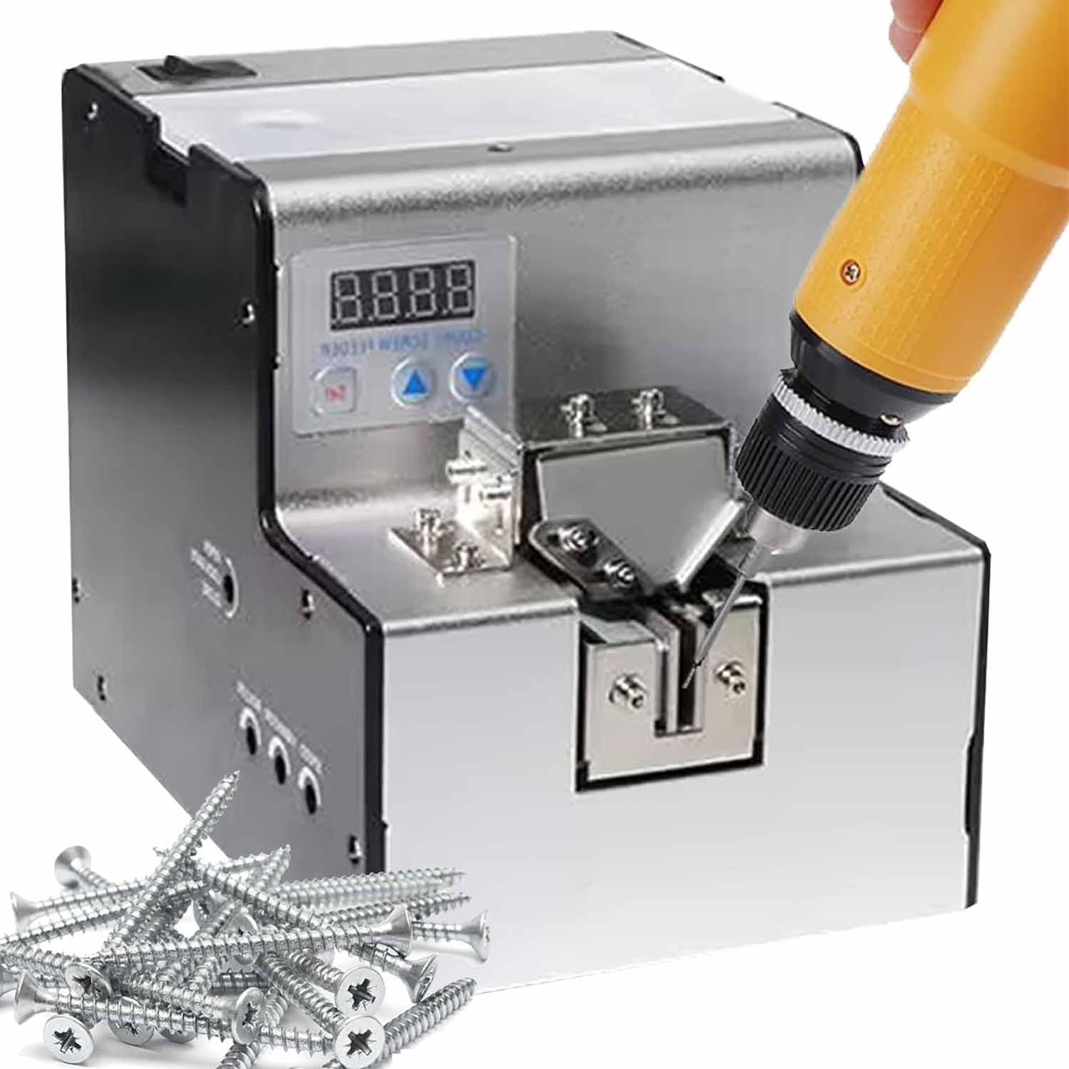 Máquina alimentadora automática de tornillos para producción industrial, capacidad de 500 cc, asas de tornillos M1.0 a M5.0 de hasta 20 mm de longitud