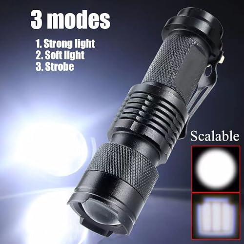 Miniatura 4 de LThyzszb Luz táctica para casco con soporte mini linterna LED para casco de 300 lúmenes LED con estroboscópico, se adapta a montaje en riel