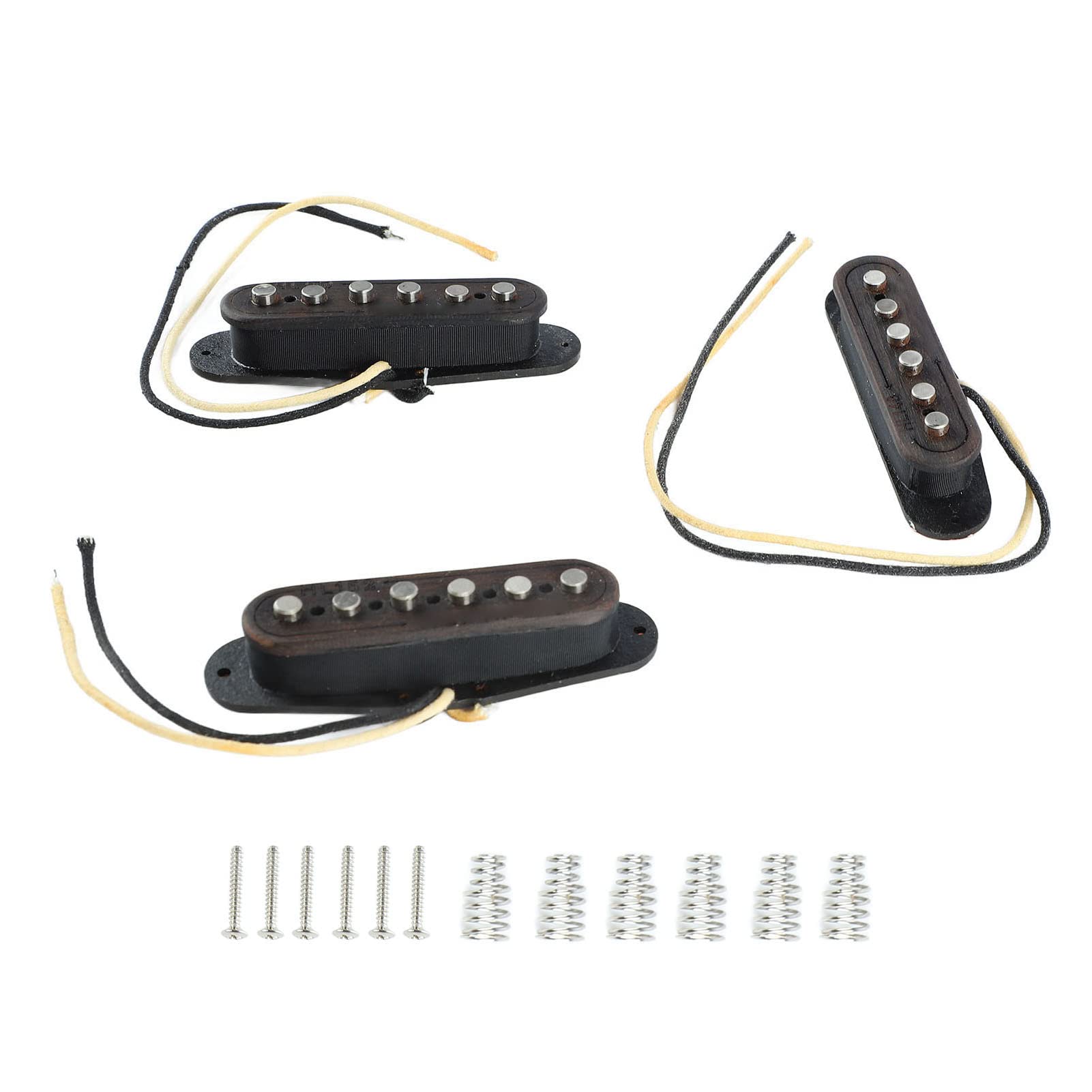 Pickup per chitarra da 3 pezzi, in metallo, legno, pickup a 6 corde, suono chiaro e bello, facile da installare per chitarristi elettrici e acustici (Rosewood)