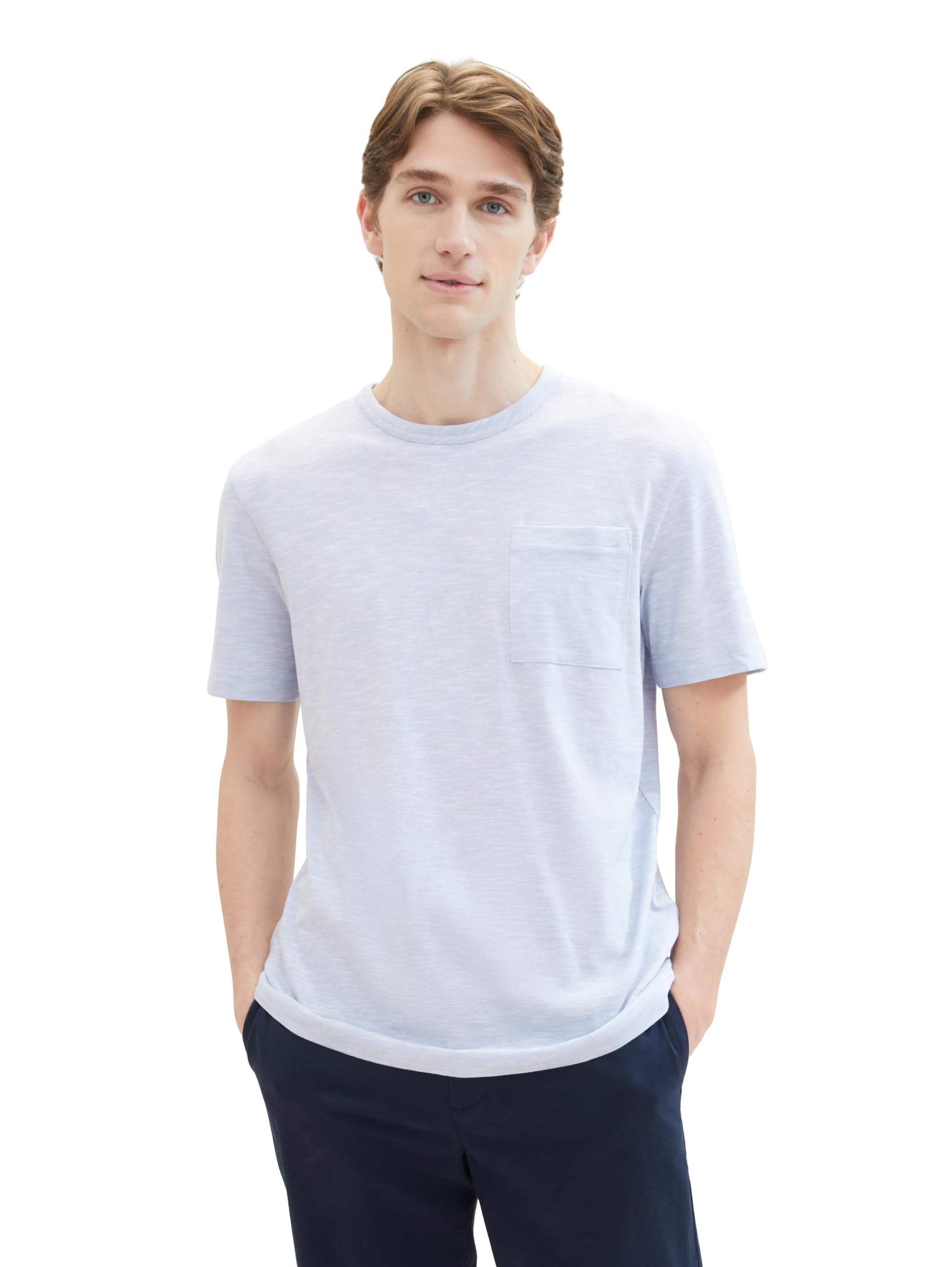 TOM TAILOR Herren Basic T-Shirt mit Brusttasche