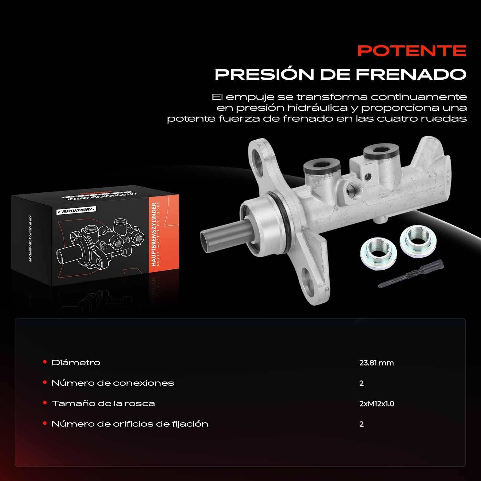 Frankberg Bomba de freno Compatible con Megan.e II BM0/1 CM0/1 1.9L Megan.e II Touring KM0/1 1.6L Scénic II JM0/1 1.6L Megan.e II Coupé-cabrio EM0/1 2.0L Grand Scénic II JM0/1 2.0L 7701207697