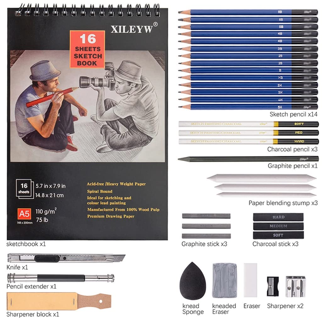 Set di schizzi, matite, quaderni, penne, borse, carta per evidenziare, penne perhizzi, matite, quaderni, penne, borse, carta per evidenziare, penne per pittori, studenti, materiale artistico