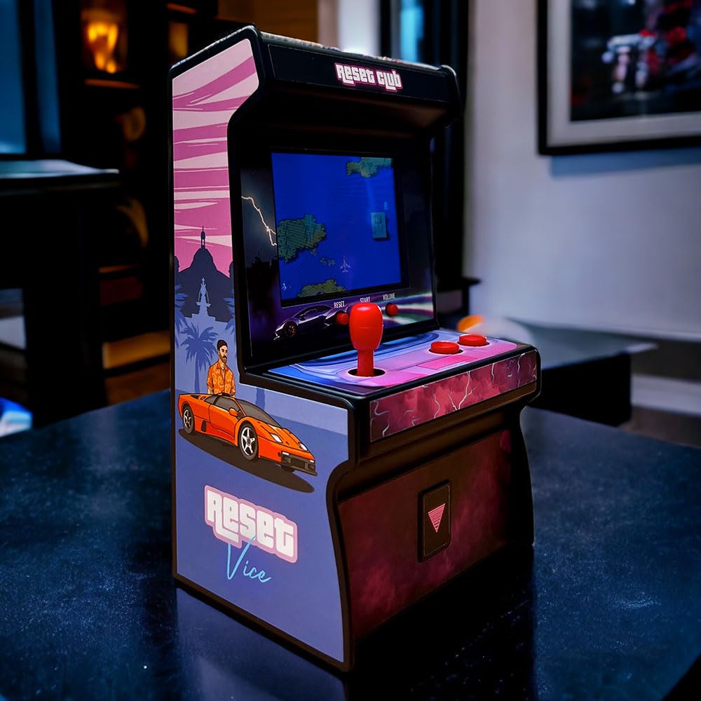 Mini Borne Arcade Retro - 200 Jeux Originaux Intégrés - Console de Jeu Classique Reset Vice 8 Bit