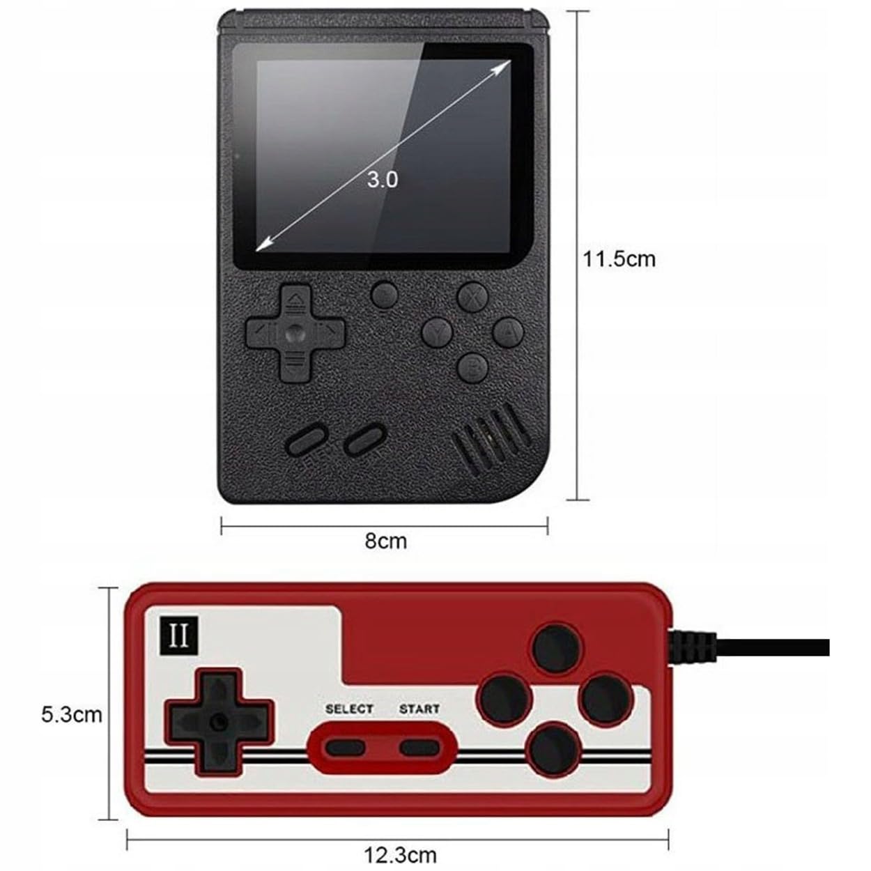 Mini Konsola Retro Przenośna 400 Gier z Padem i Wyjściem TV – Konsola do Gier z Ekranem 3", Wbudowane Gry Retro, Konsolka dla Dzieci i Dorosłych, Prezent