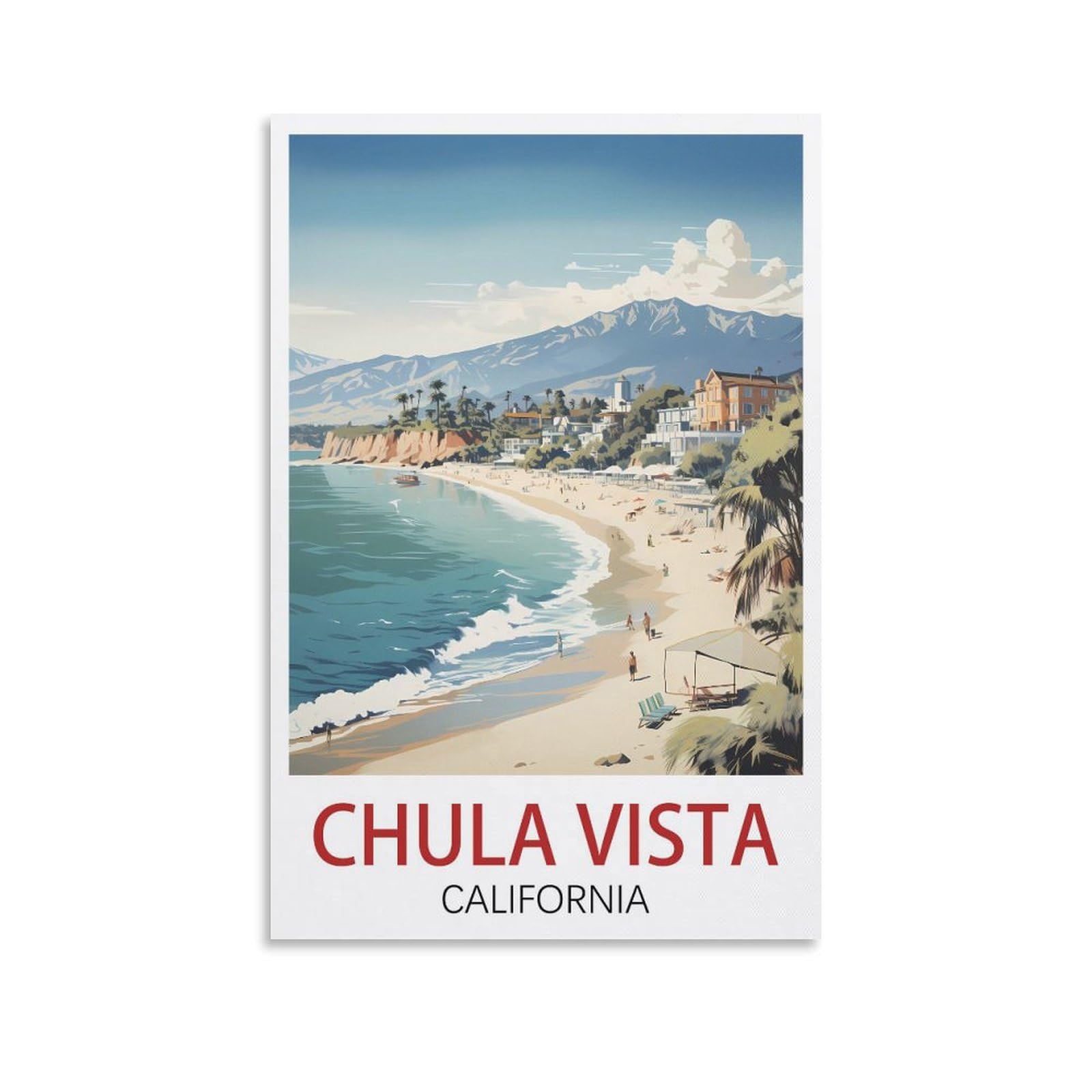 Metal Tin Sign Plaque Poster Personalized Vintage Style Retro Tin Sign Custom Sign for Wall Outdoor, Indoor, Street, Office Chula Vista California Posters 30x40cm