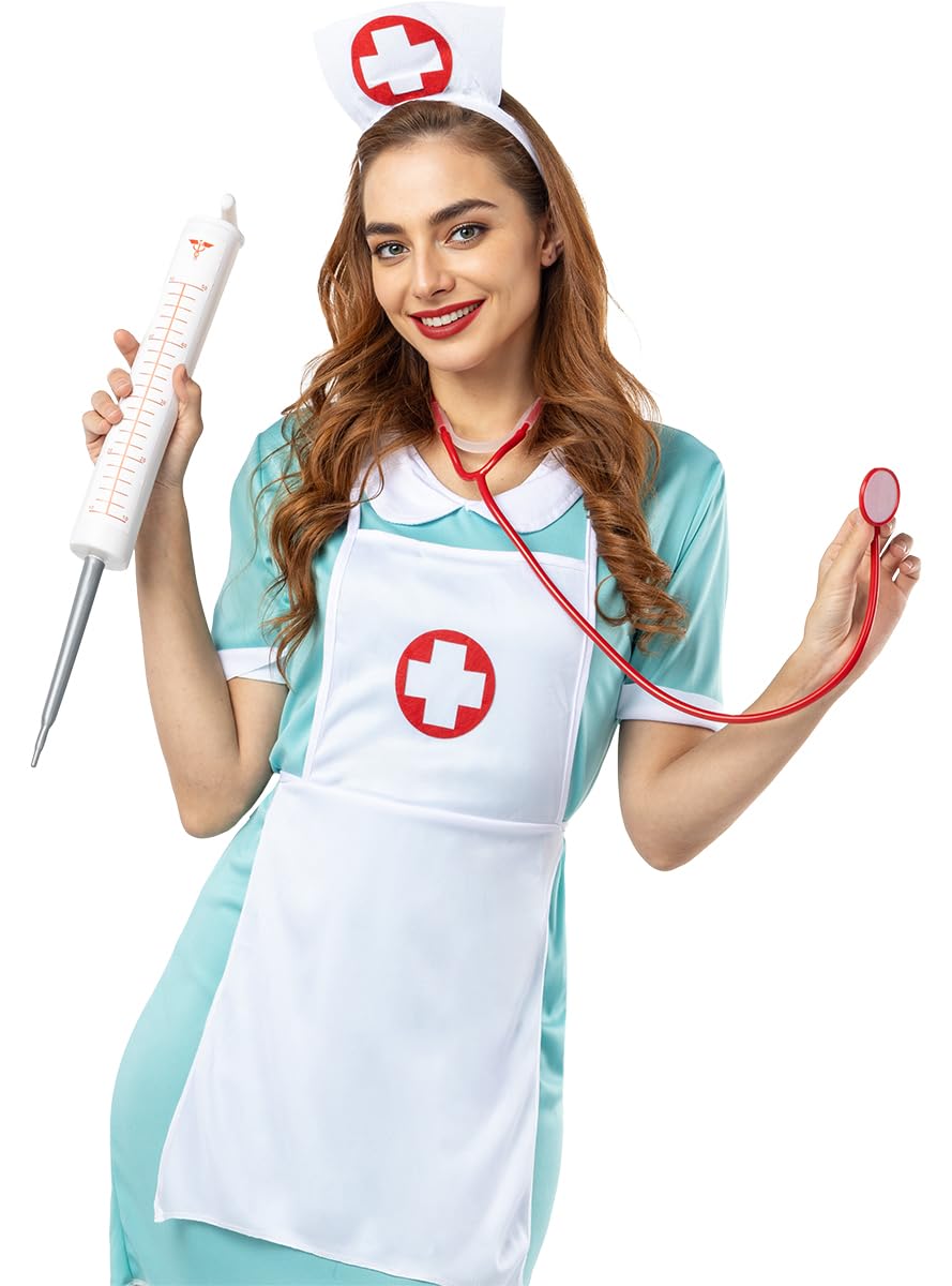 Funidelia | Kit de enfermera para hombre y mujer Médicos, Doctores, Profesiones - Accesorios para adultos, accesorio para disfraz - Blanco Funidelia | Kit de enfermera para hombre y mujer Médicos, Doctores, Profesiones - Accesorios para adultos, accesorio para disfraz - Blanco