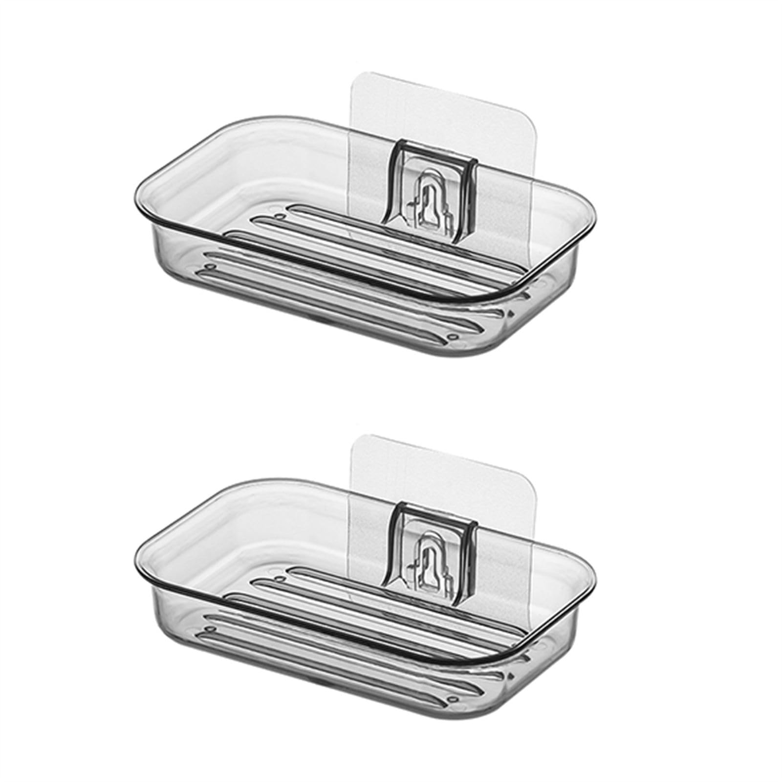 Carotoe Transparent Black Soap For Efficient Water Drainage Soap Holder Easy To Clean Elegant Soaps Storage Rack Wall Mounted