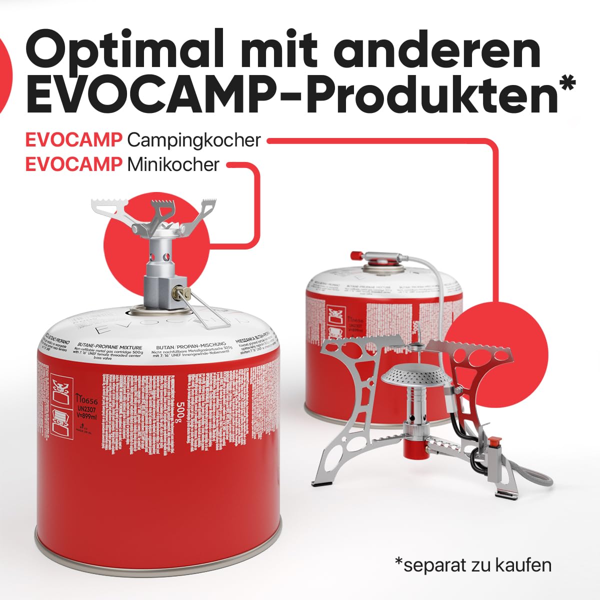 6x Butangas Kartuschen 500g, Schraubkartusche mit Butan/ Propan Gas 899 ml, Gaskartusche EN417, Ventilkartusche mit Schraubverschluss, Gas Kartusche mit Camping Gas, Gaskartuschen Schraubventil
