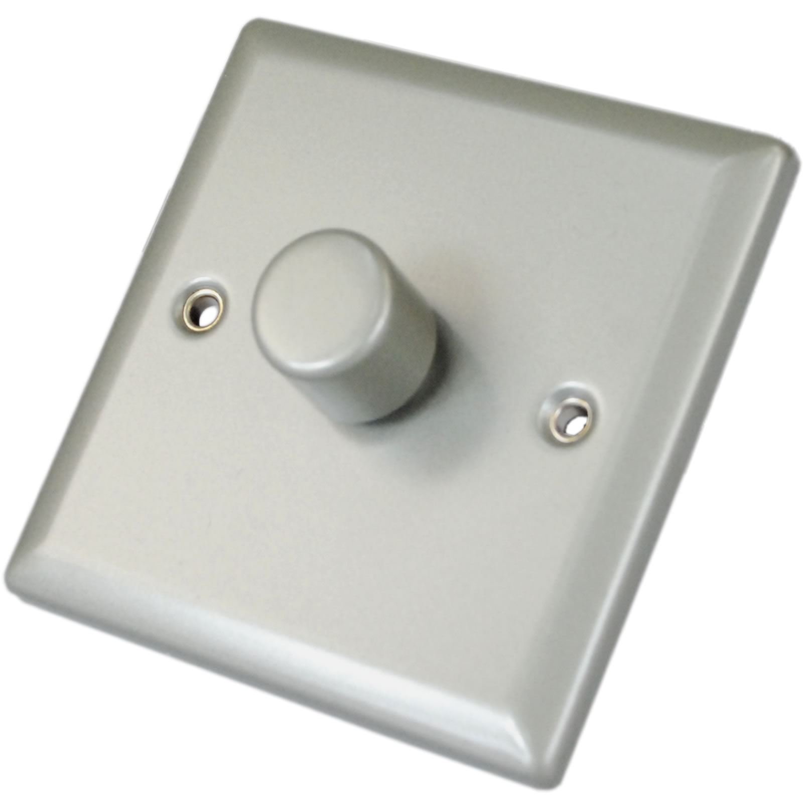 Crabtree Satin Chrome Effect Dimmer Switch Single 400W 1 Gang 2 Way Low Voltage Wall Light Switch Home