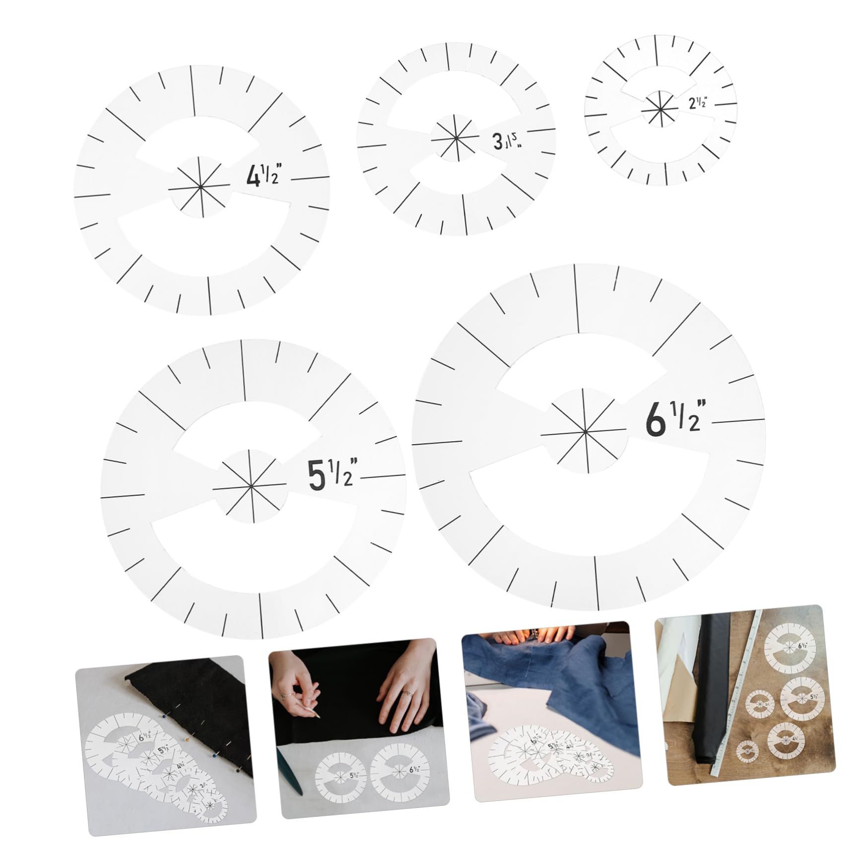 HOMSFOU 3 Sätze Patchwork -herrschervorlage Quiltvorräte Lineale Zum Schneiden Von Kleidung Diy-patchwork-vorlagenlineal Quiltvorlage Quiltwerkzeuge Nählineal Transparent Acryl 5 Stück * 3