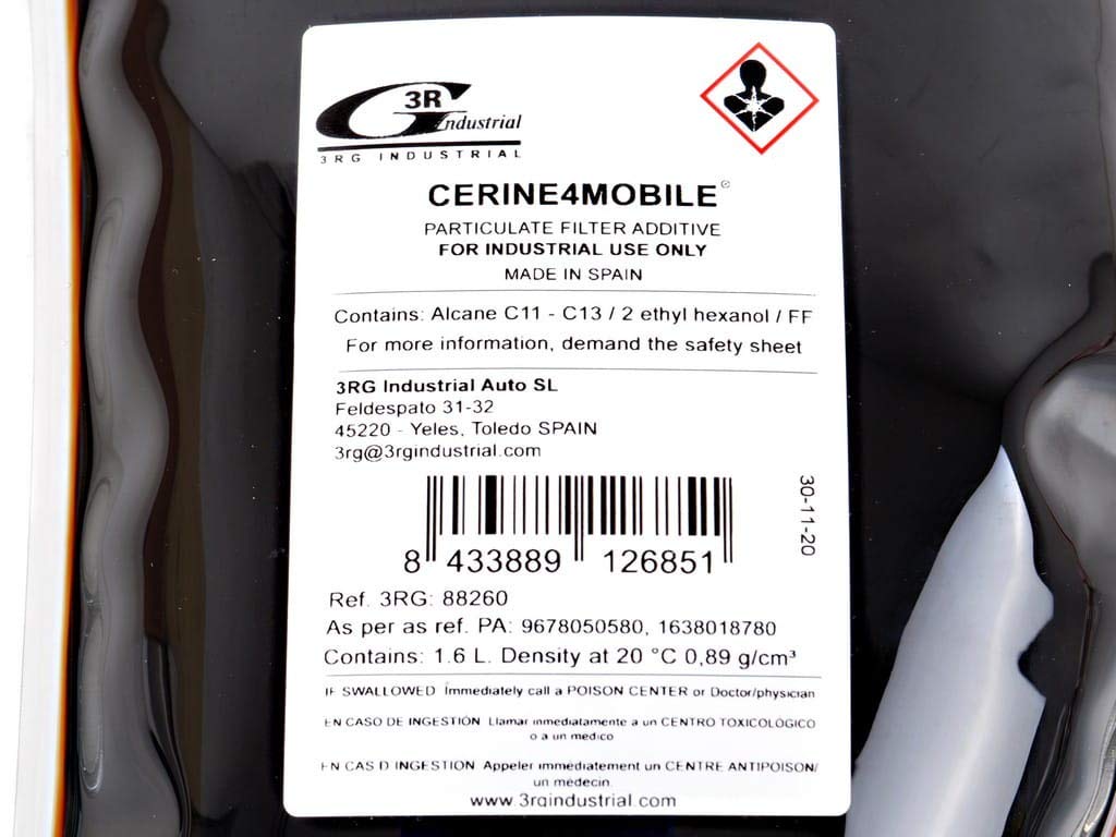 3RG INDUSTRIAL - Bolsa Limpiador Dpf- OEM 9678050580 1638018780 - Piezas para Coche Recambios Motor y Otras Partes de Vehículo | Compatible con los Modelos de Coche y Moto indicados más Abajo.