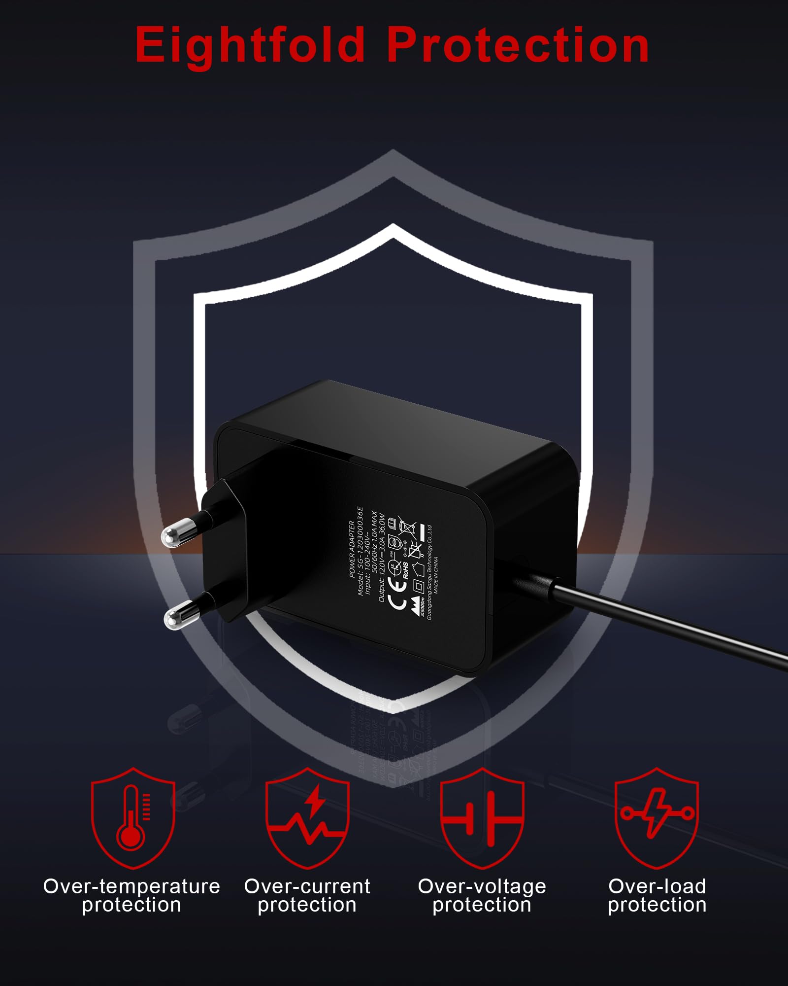 12 V, 3A, 2 A, 1 A, zasilacz do taśm LED, routera, ekran LCD TFT, radio, pilot do telewizora TV, transformatory 36 W AC DC Zasilacz sieciowy ładowarka DC 5,5 mm 1,5 m