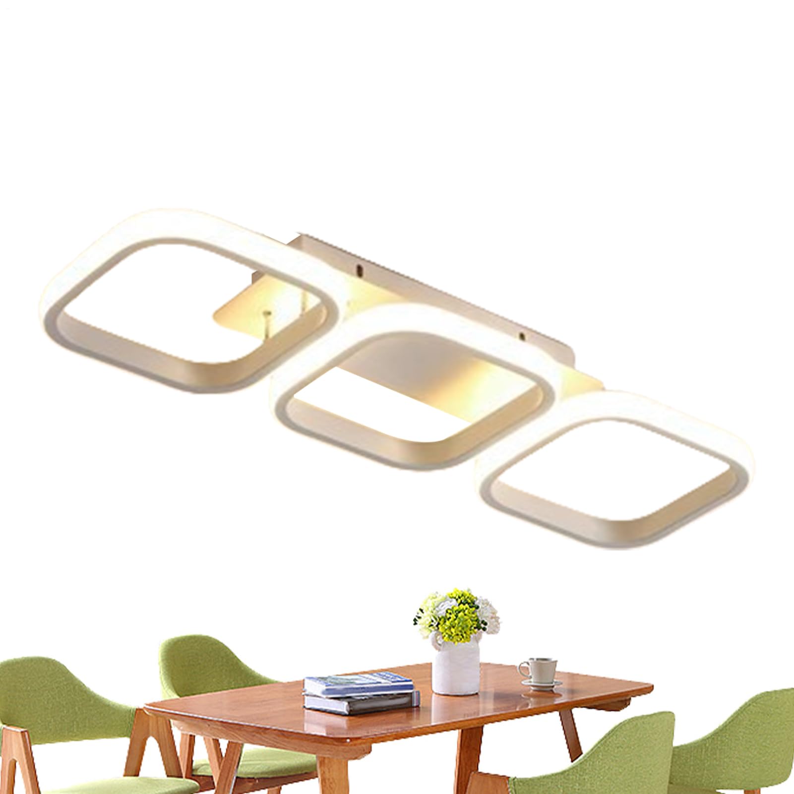 Moreeulsi Ceiling Light LED,Flat LED Thin Geometric Soft Mount Fixtures - Ambiance Lighting for Bedroom Kitchen Workplace Entrance Hall Decoration