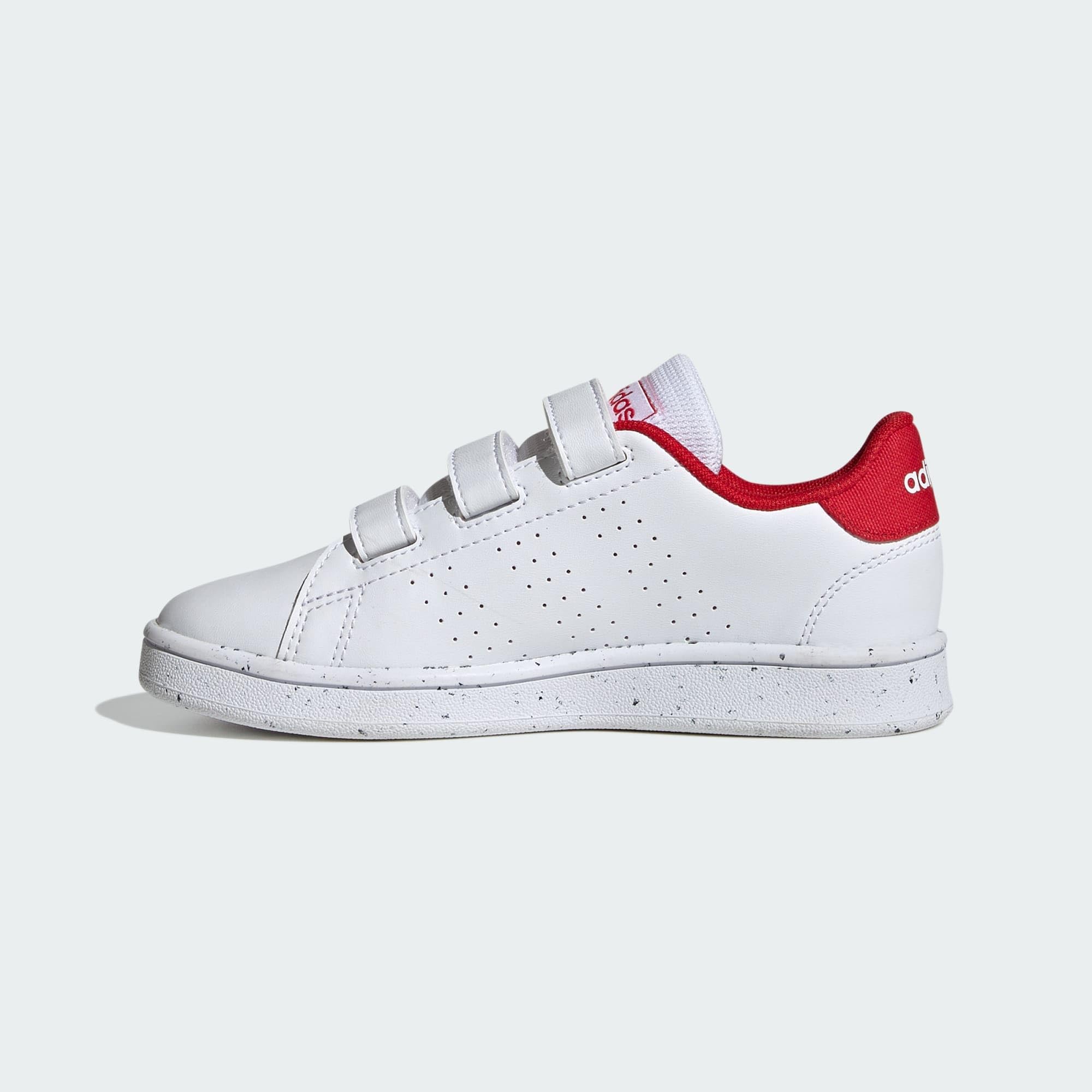 Adidas Unisex - Bambini Advantage Lifestyle Court Hook-And-Loop Shoes, Cloud White/Cloud White/Scarlet, 28 EU