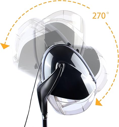 Miniatura 7 de Secador de pelo profesional con capucha de 1000 W, secador de pelo con tapa y ruedas, la temperatura y el tiempo son ajustables, adecuado para salón