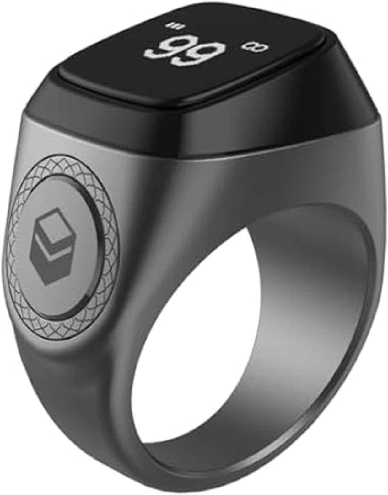 Tasbih Zikr Ring- Muslim Prayer- Prayer Timing Reminder OLED Display Tasbih Counter Smart Ring Wearable Technology Waterproof (Gray, 20mm)