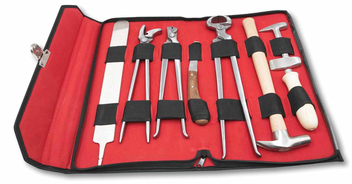 AMKA Herrajes para herraduras de herraduras, 9 piezas, set de herramientas para el cuidado de herraduras