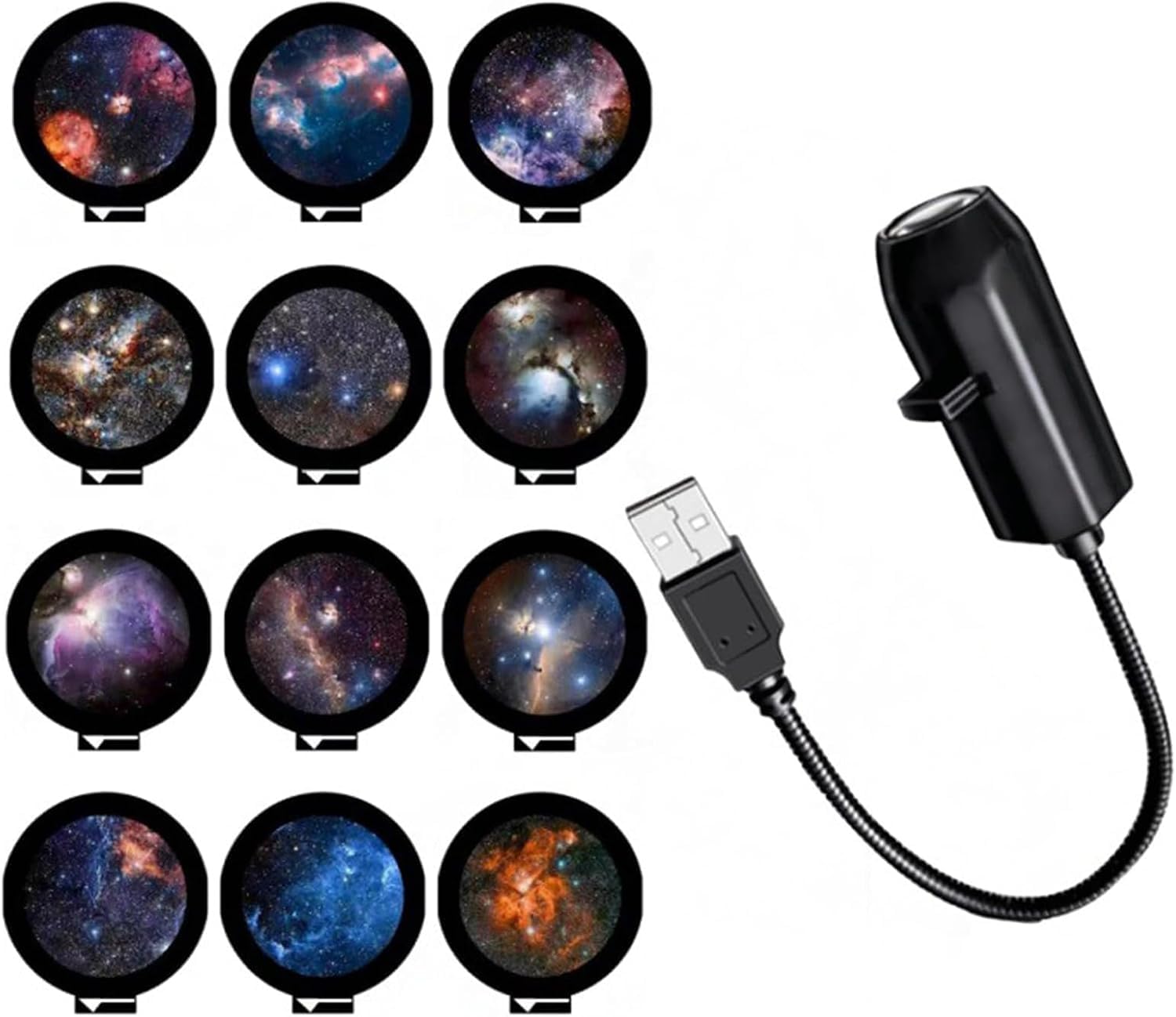 Plug and Play HD Christmas Projector, 360‑Degree Rotating Lamp (12pc)