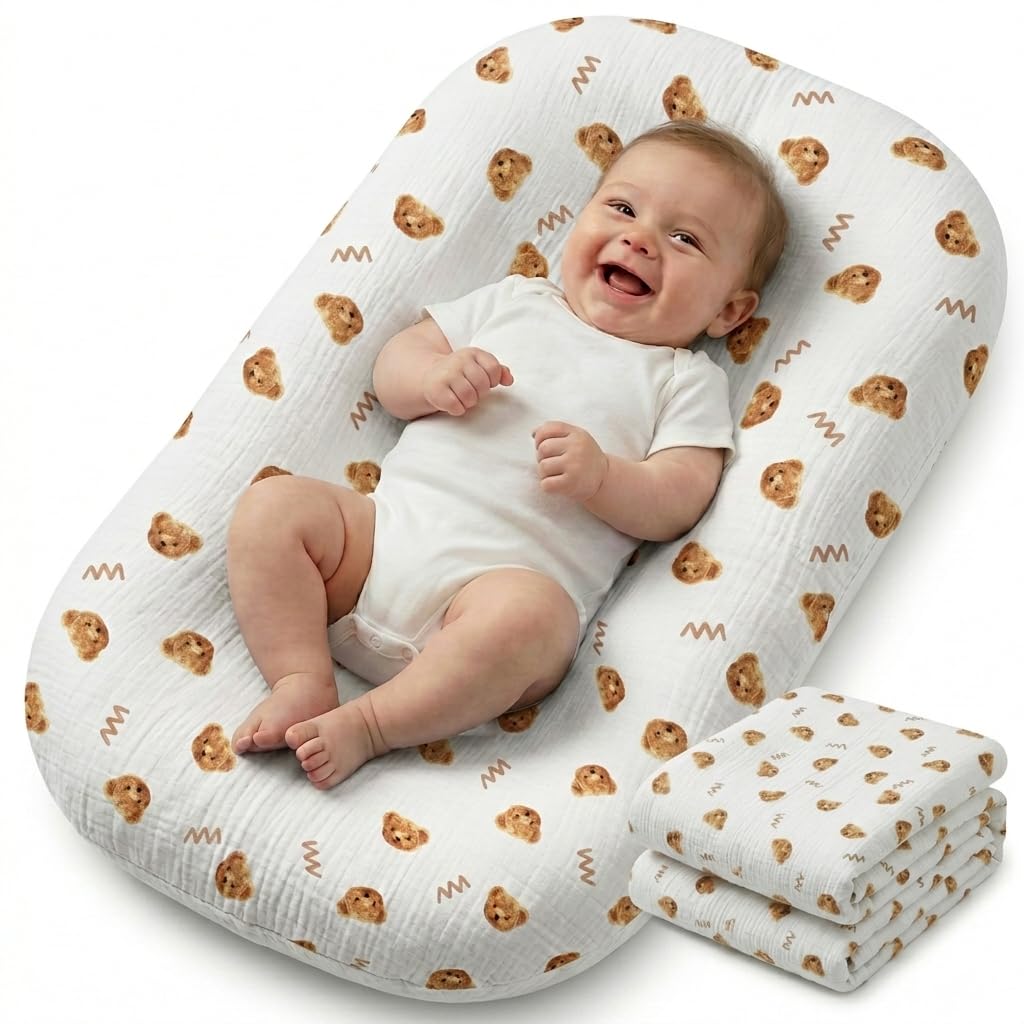 Coussin de soutien infantile – Coussin de soutien pour bébé de 0 à 24 mois, tapis portable pour la maison et les voyages en coton doux, utilisation supervisée, cadeau essentiel pour bébé, blanc (1