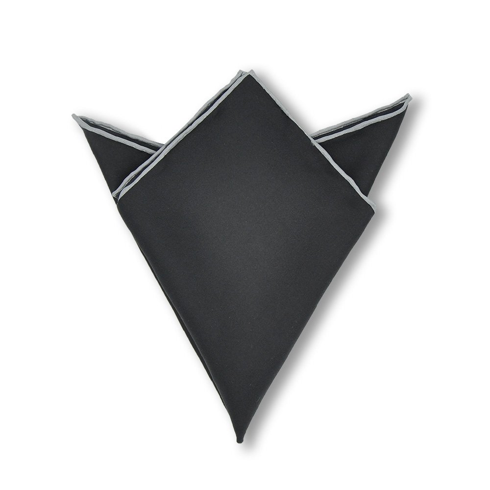 100% Woven Silk Pocket Square Twill Solid Color With Assorted Rolled Border