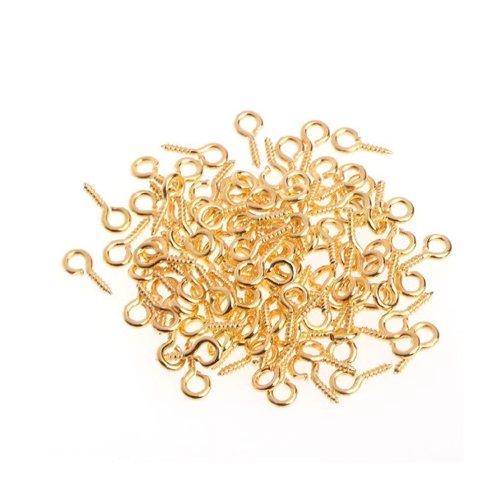 100pcs Mini Screw Eye Pins Hooks Small Eyelets Screw Threaded Eyelet Screws Hooks for Jewelry Making DIY Art Craft