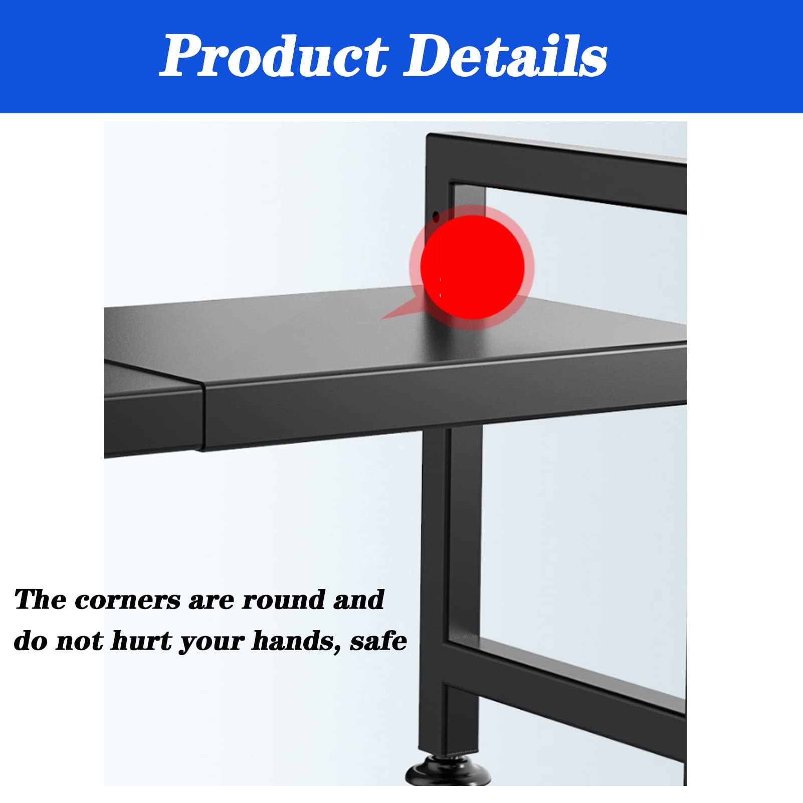 Soporte ajustable para microondas con estante de metal extensible y 6 ganchos para almacenamiento de cocina, encimera, ollas y sartenes, solución que ahorra espacio