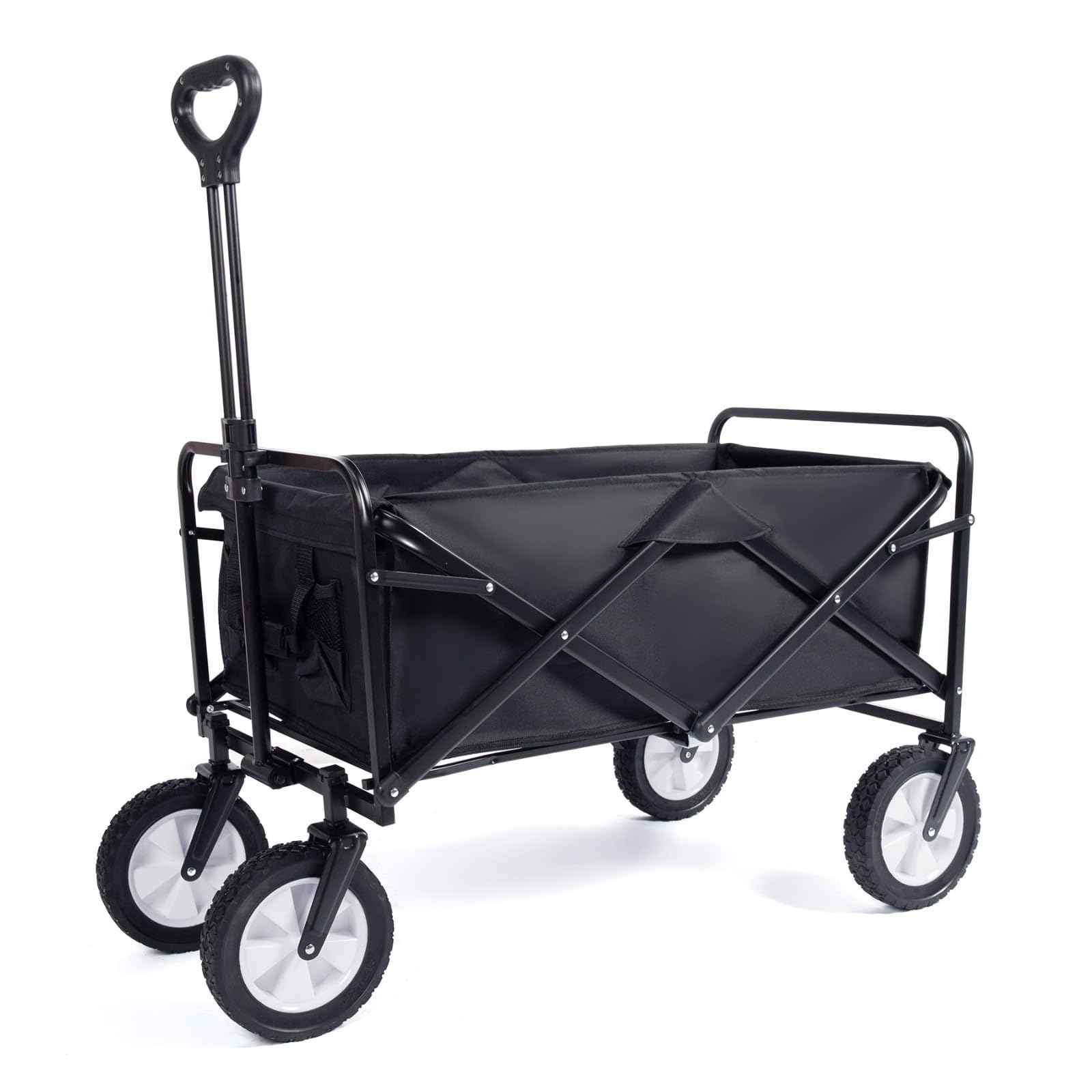 Folding Wagon, Collapsible Folding Wagon Cart With Adjustable Handle 150kg Multicolor(G)