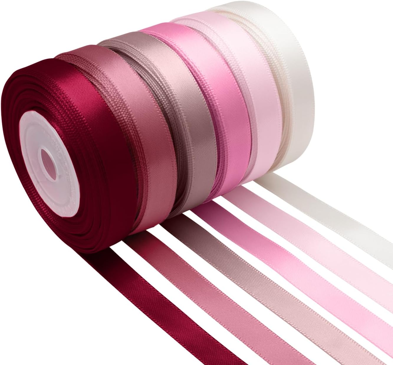 Amazon.com: Mlurcu Rose Pink Satin Ribbon 3/8 Inch Wide Light Pink ...